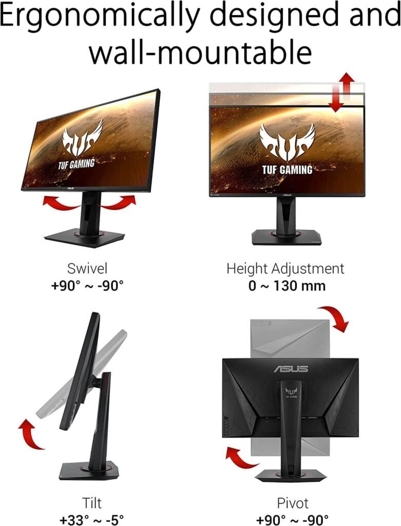 ASUS TUF Gaming VG259QM ergonomía