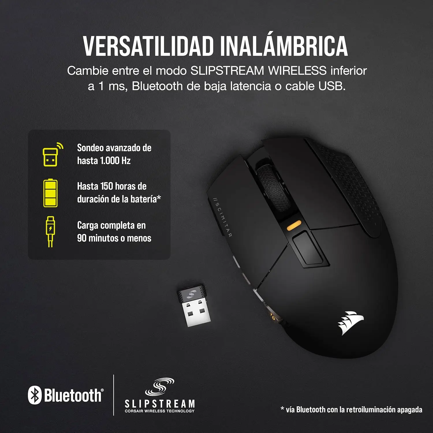Corsair SCIMITAR ELITE conectividad